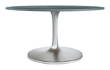 Metropolis Gray & Silver Dining Table (60") by Zuomod at Eve Furniture