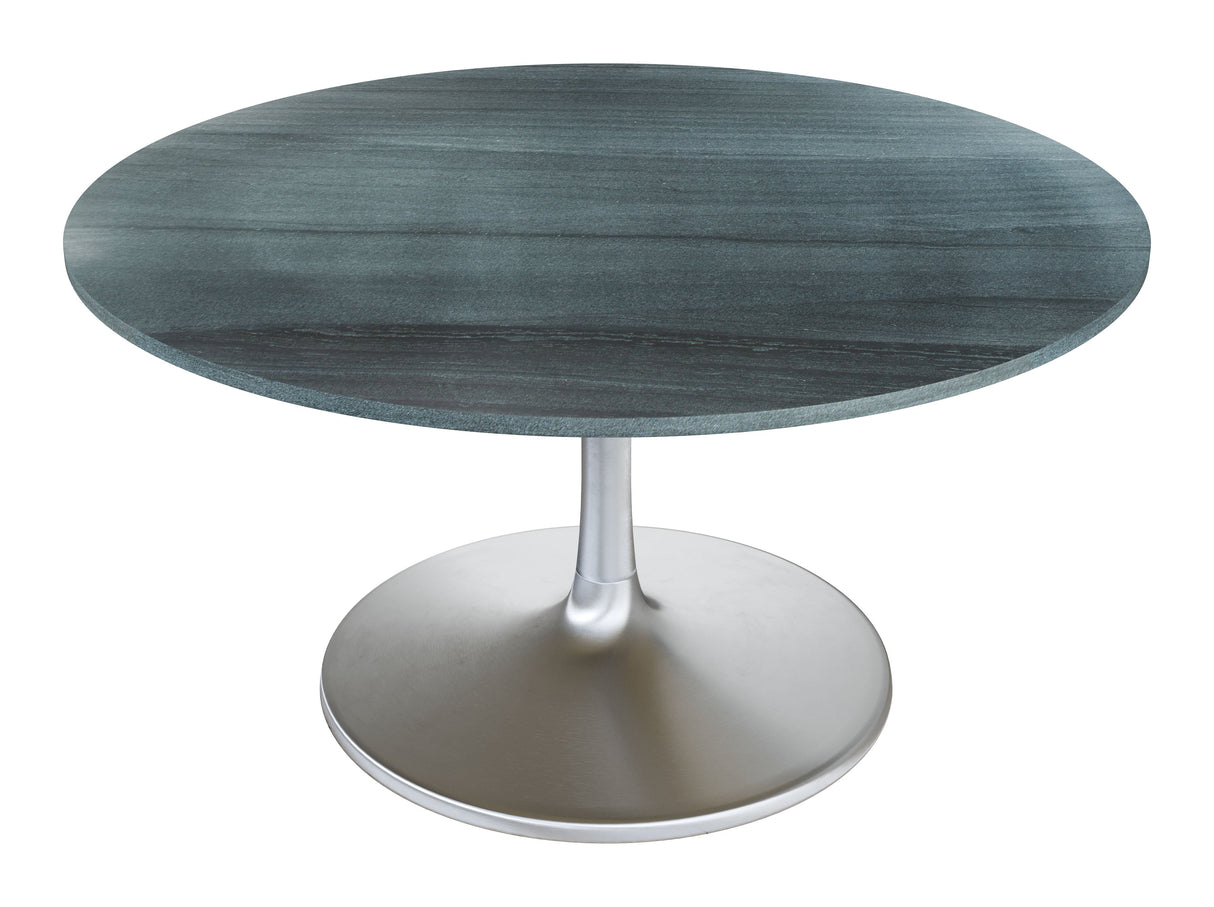 Metropolis Gray & Silver Dining Table (60") by Zuomod at Eve Furniture