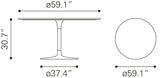 Metropolis Gray & Silver Dining Table (60") by Zuomod at Eve Furniture