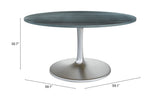 Metropolis Gray & Silver Dining Table (60") by Zuomod at Eve Furniture