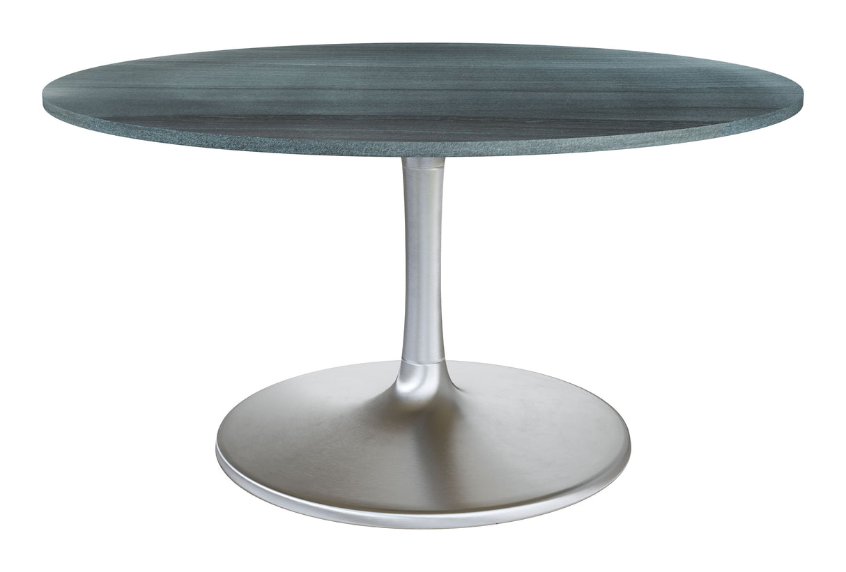 Metropolis Gray & Silver Dining Table (60") by Zuomod at Eve Furniture