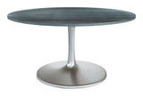 Metropolis Gray & Silver Dining Table (60") by Zuomod at Eve Furniture
