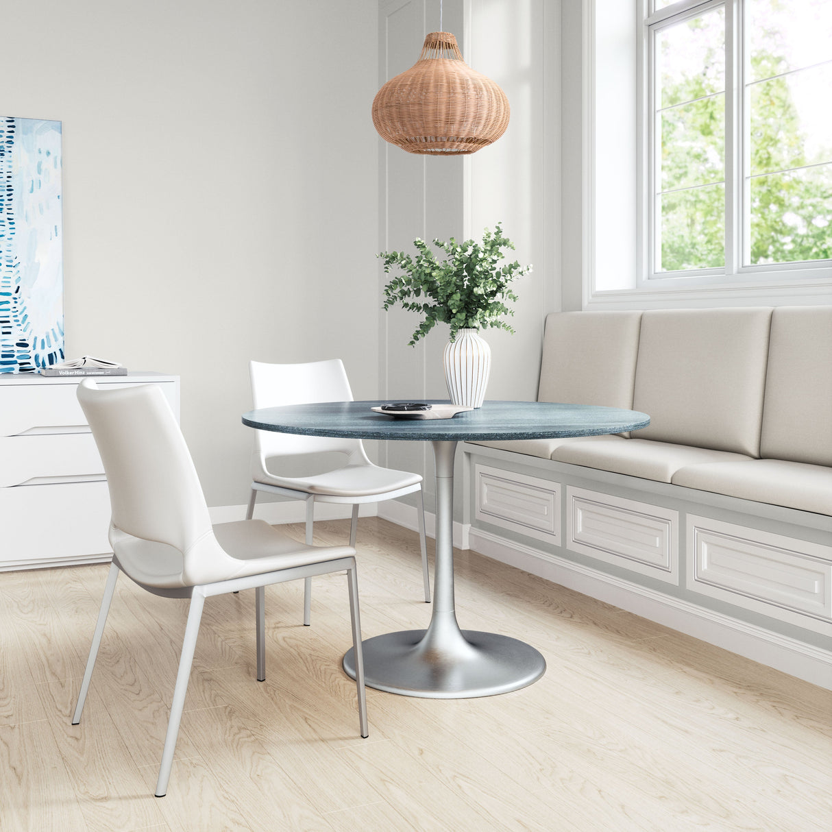 Metropolis Gray & Silver Dining Table by Zuomod at Eve Furniture