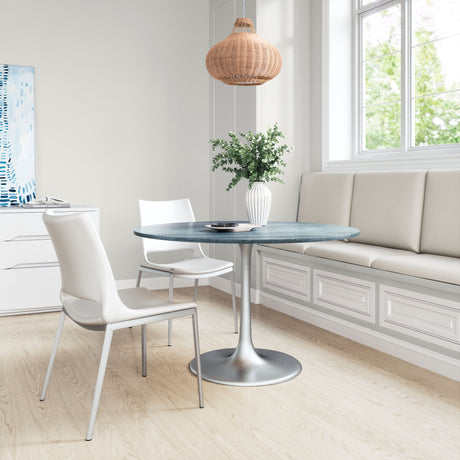 Metropolis Gray & Silver Dining Table by Zuomod at Eve Furniture