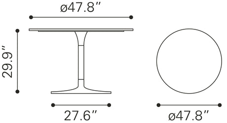Metropolis Gray & Silver Dining Table by Zuomod at Eve Furniture