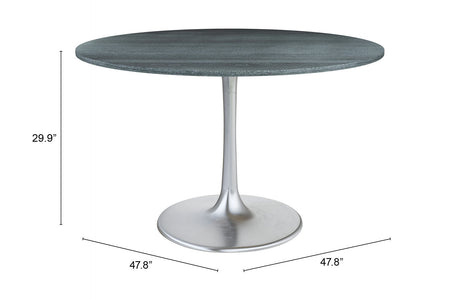 Metropolis Gray & Silver Dining Table by Zuomod at Eve Furniture
