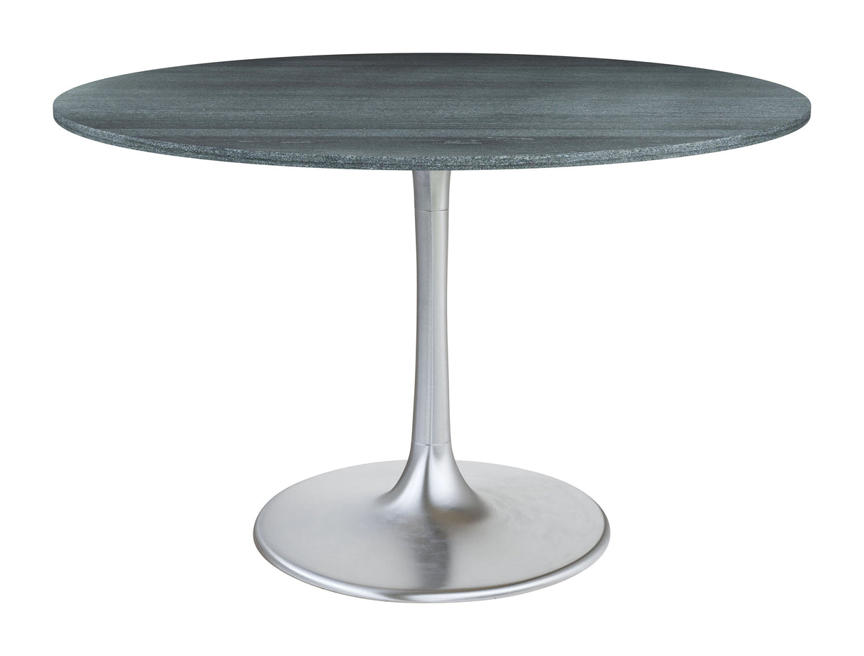 Metropolis Gray & Silver Dining Table by Zuomod at Eve Furniture