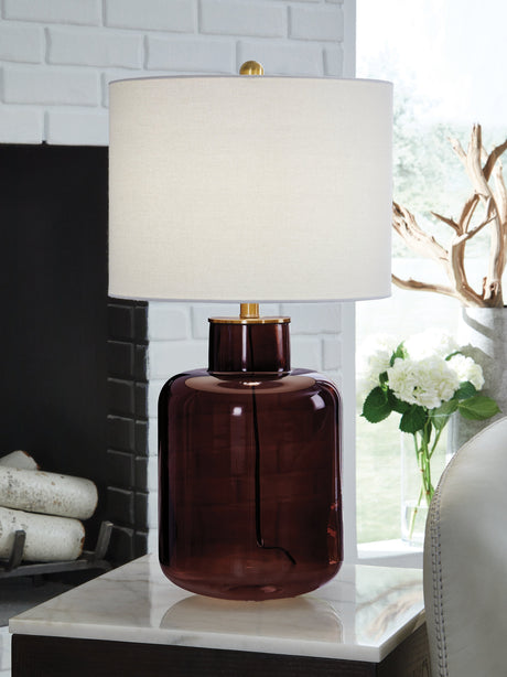 Mette Brown/Gold Finish Table Lamp by Ashley at Eve Furniture
