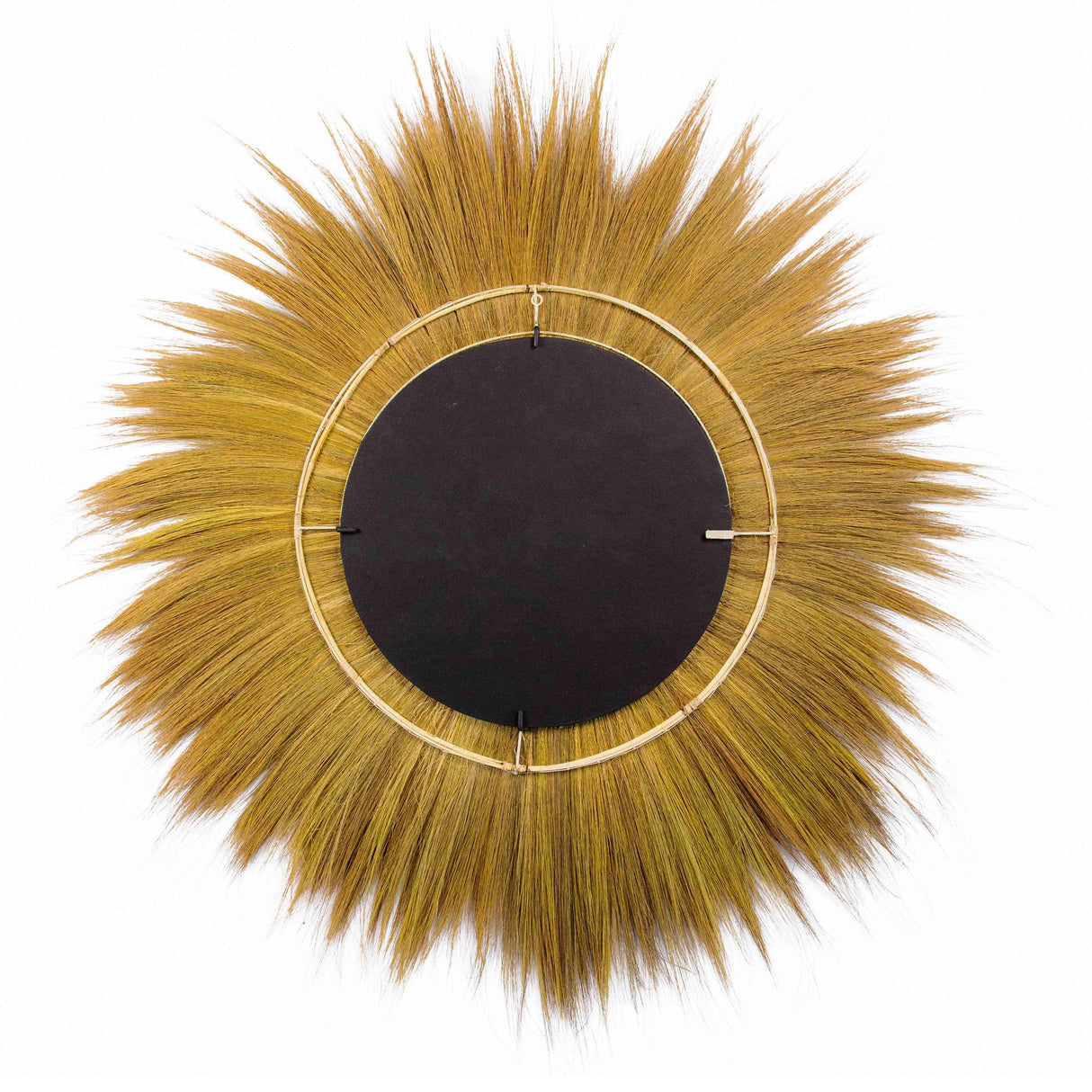 Mettu Natural Grass Round Wall Mirror by TOV Furniture at Eve Furniture