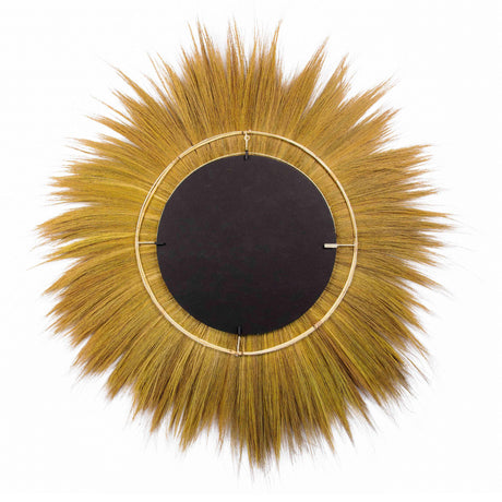 Mettu Natural Grass Round Wall Mirror by TOV Furniture at Eve Furniture