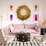 Mettu Natural Grass Round Wall Mirror by TOV Furniture at Eve Furniture