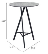 Metz Bar Table Gray by Zuomod at Eve Furniture