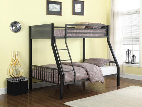 Meyers Black/Gunmetal Twin over Full Metal Bunk Bed