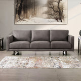 Mezzanotte Gray Real Italian Leather Living Room Set by Furniture of America at Eve Furniture