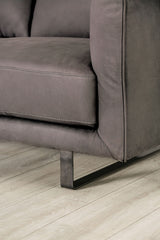 Mezzanotte Gray Real Italian Leather Living Room Set by Furniture of America at Eve Furniture