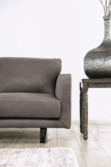 Mezzanotte Gray Real Italian Leather Living Room Set by Furniture of America at Eve Furniture