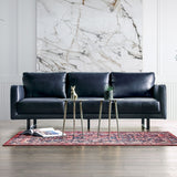 Mezzanotte Midnight Blue Real Italian Leather Sofa & Loveseat by Furniture of America at Eve Furniture