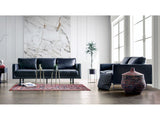 Mezzanotte Midnight Blue Real Italian Leather Sofa & Loveseat by Furniture of America at Eve Furniture