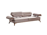 Mia Beige Convertible Sofa by Furnia at Eve Furniture