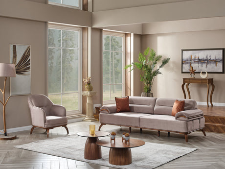 Mia Beige Convertible Sofa by Furnia at Eve Furniture