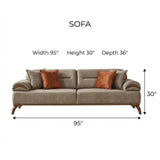 Mia Beige Convertible Sofa by Furnia at Eve Furniture
