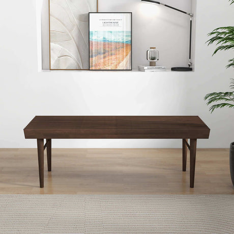 Mia Mid Century Modern Solid Wood Bench by Ashcroft Furniture at Eve Furniture