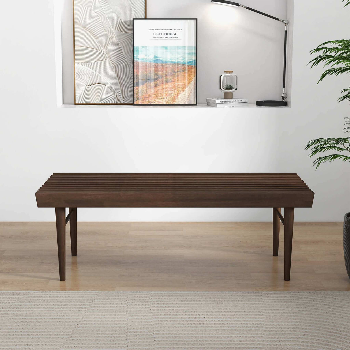 Mia Mid Century Modern Solid Wood Bench by Ashcroft Imports at Eve Furniture