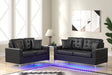 Miami Black (LED LIGHTS) Sofa & Loveseat by Happy Homes at Eve Furniture
