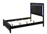 Micah Black Full LED Upholstered Panel Bed by Crown Mark at Eve Furniture