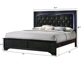 Micah Black King LED Upholstered Panel Bed by Crown Mark at Eve Furniture