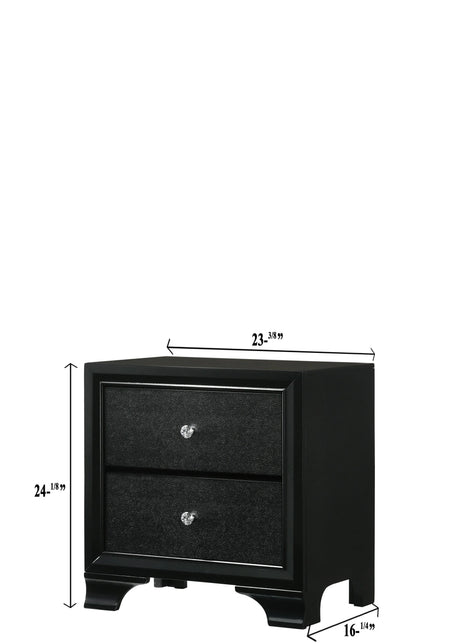 Micah Black LED Upholstered Panel Bedroom Set by Crown Mark at Eve Furniture
