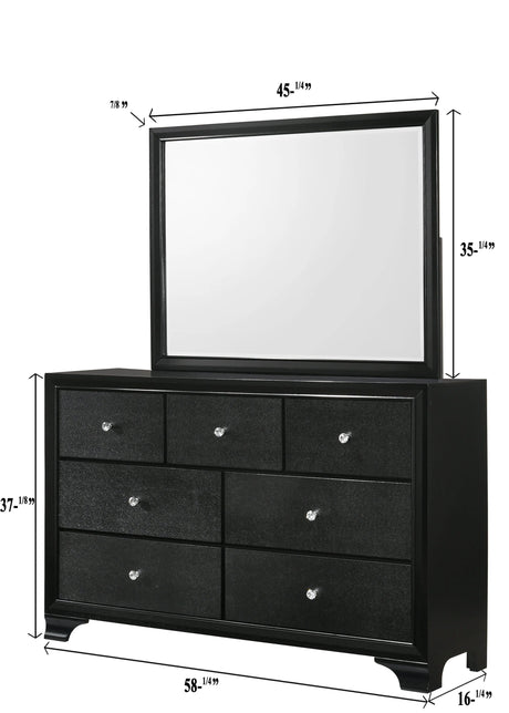 Micah Black LED Upholstered Panel Bedroom Set by Crown Mark at Eve Furniture