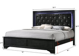 Micah Black LED Upholstered Panel Bedroom Set by Crown Mark at Eve Furniture