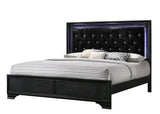 Micah Black LED Upholstered Panel Bedroom Set by Crown Mark at Eve Furniture