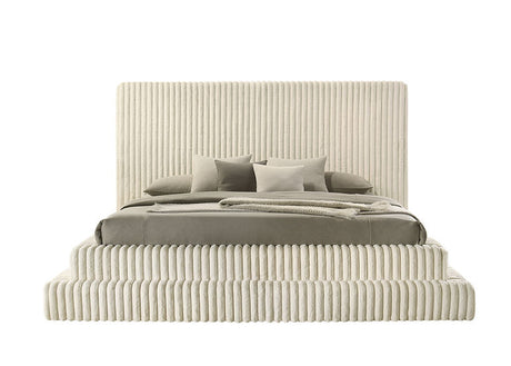 Micah Cream King Platform Bed by New Era Innovations at Eve Furniture