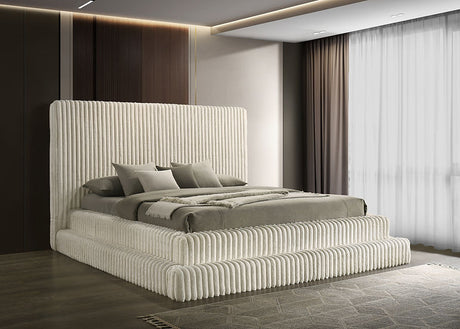 Micah Cream King Platform Bed by New Era Innovations at Eve Furniture