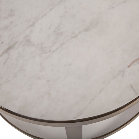Michaelangelo 22" Nesting Side Tables with White Marble Top by Home Trends & Design at Eve Furniture