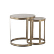 Michaelangelo 22" Nesting Side Tables with White Marble Top by Home Trends & Design at Eve Furniture