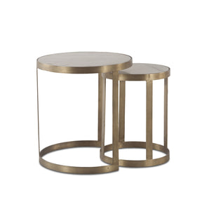 Michaelangelo 22" Nesting Side Tables with White Marble Top by Home Trends & Design at Eve Furniture