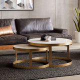 Michaelangelo 36" Nesting Coffee Table with White Marble by Home Trends & Design at Eve Furniture
