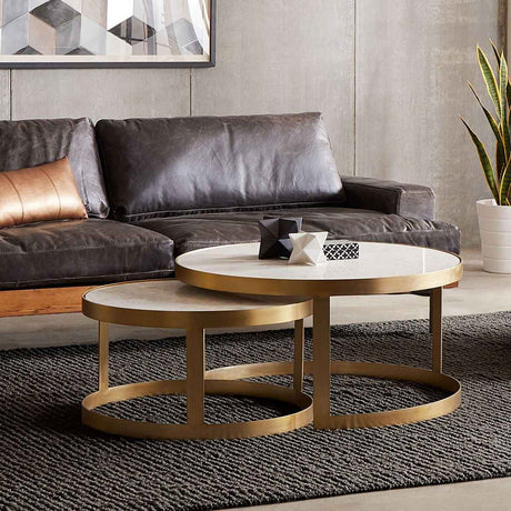 Michaelangelo 36" Nesting Coffee Table with White Marble by Home Trends & Design at Eve Furniture