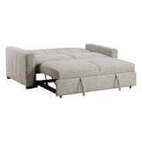Michah Light Gray Convertible Sofa with Pull-out Bed by Homelegance at Eve Furniture