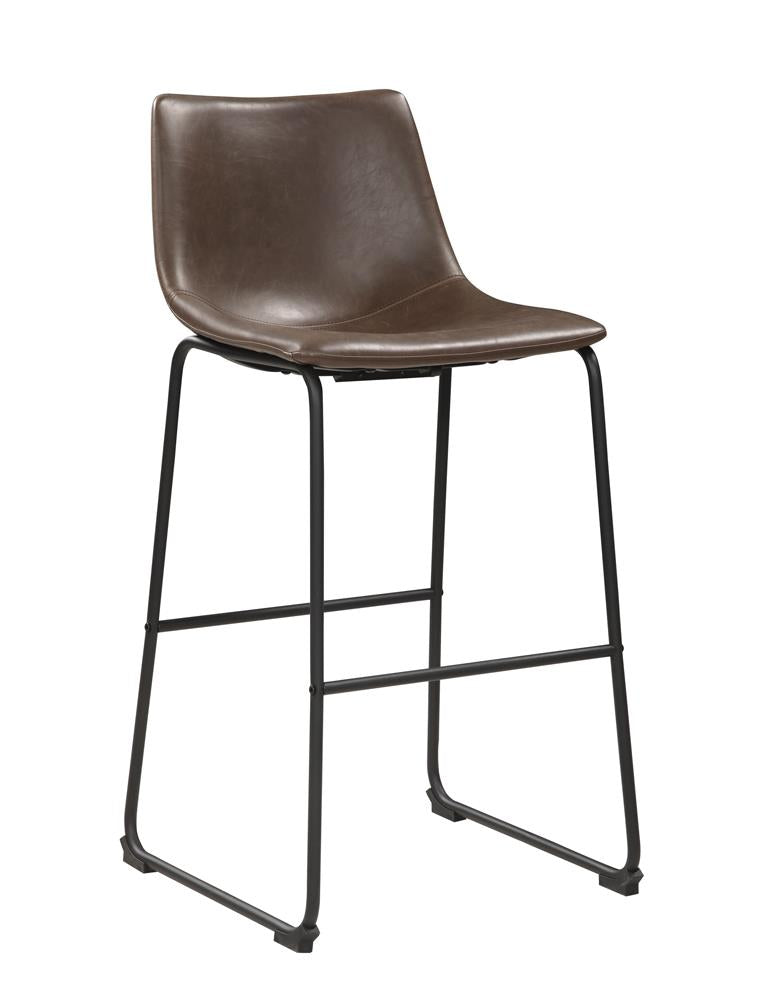 Michelle Two-tone Brown/Black Armless Bar Stools, Set of 2