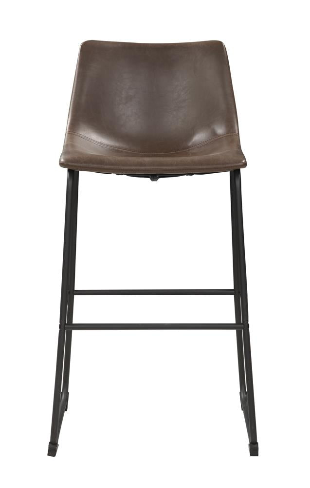 Michelle Two-tone Brown/Black Armless Bar Stools, Set of 2