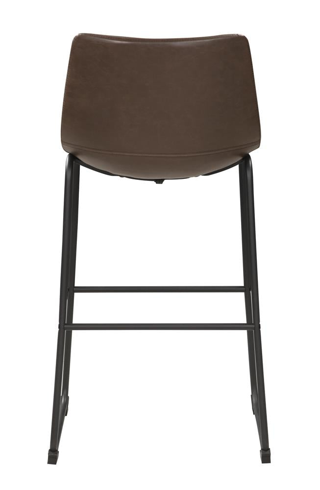 Michelle Two-tone Brown/Black Armless Bar Stools, Set of 2