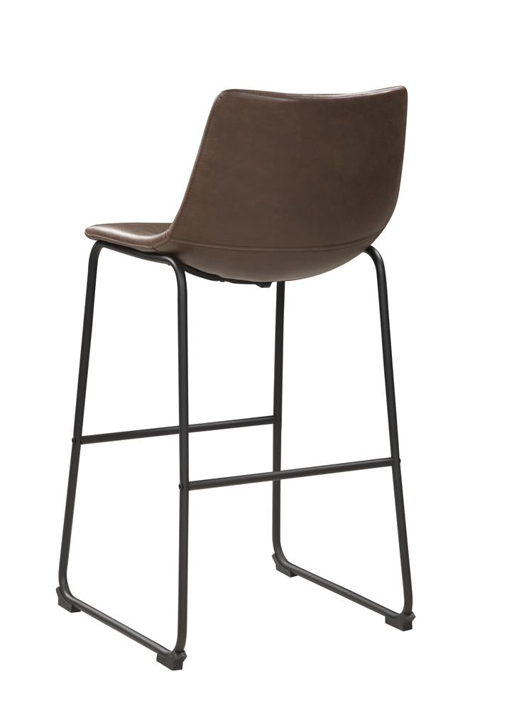 Michelle Two-tone Brown/Black Armless Bar Stools, Set of 2