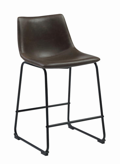 Michelle Two-tone Brown/Black Armless Counter Height Stools, Set of 2