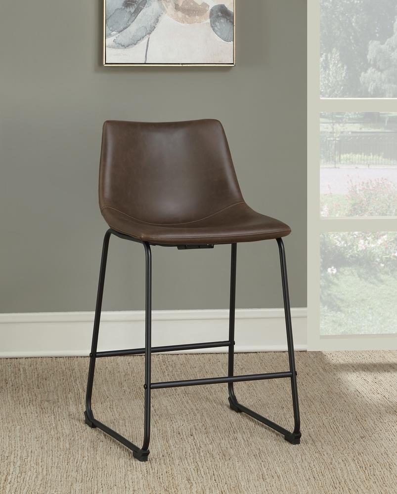 Michelle Two-tone Brown/Black Armless Counter Height Stools, Set of 2