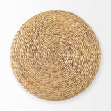 Michelle Light Brown Woven Seagrass Round Pouf by Mercana at Eve Furniture