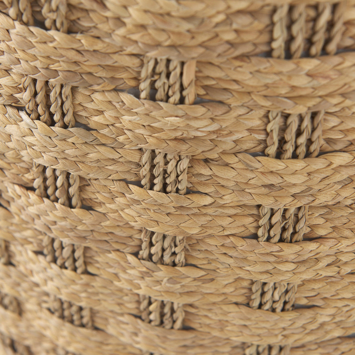 Michelle Light Brown Woven Seagrass Round Pouf by Mercana at Eve Furniture